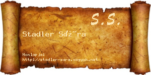 Stadler Sára névjegykártya